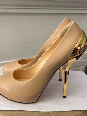 GIUSEPPE ZANOTTI TAN LEATHER PUMPS HEELS sandals mules platforms slides